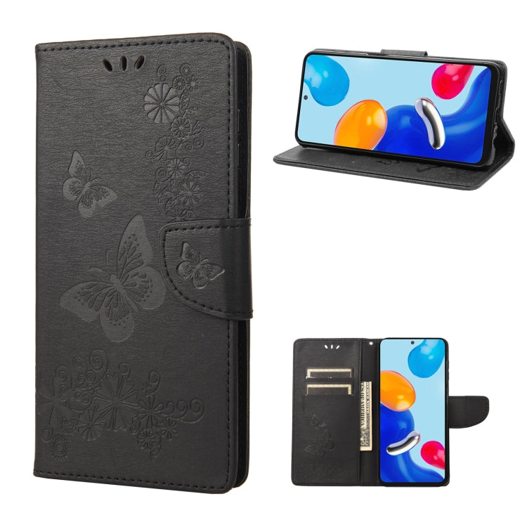 Custodia per cellulare in pelle flip orizzontale goffrata farfalla, For Xiaomi Redmi Note 11 4G / Note 11S, For Xiaomi Poco X4 Pro 5G