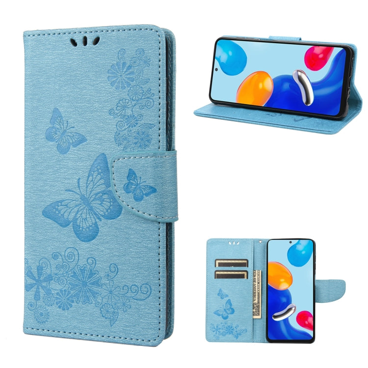 Custodia per cellulare in pelle flip orizzontale goffrata farfalla, For Xiaomi Redmi Note 11 4G / Note 11S, For Xiaomi Poco X4 Pro 5G