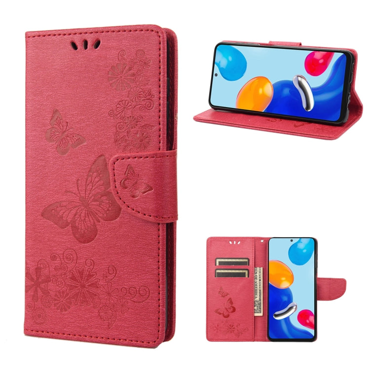Custodia per cellulare in pelle flip orizzontale goffrata farfalla, For Xiaomi Redmi Note 11 4G / Note 11S, For Xiaomi Poco X4 Pro 5G