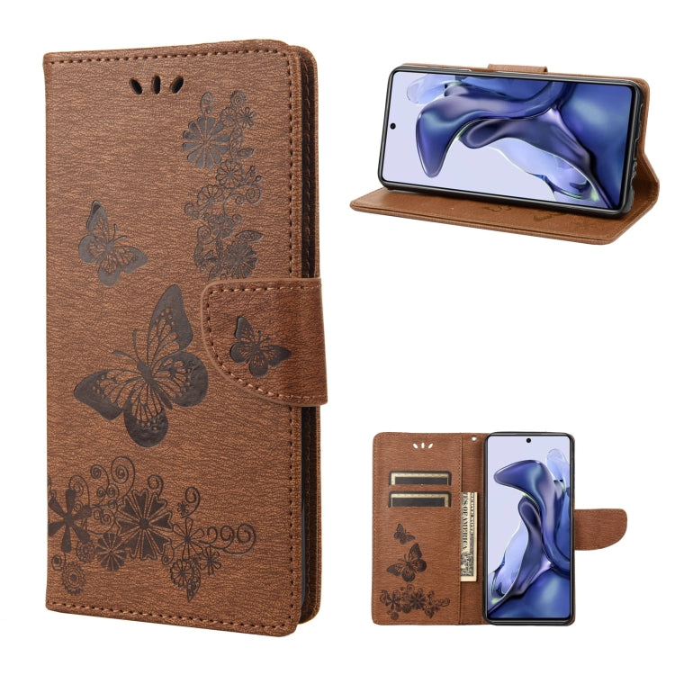 Custodia per cellulare in pelle flip orizzontale goffrata farfalla, For Xiaomi Redmi Note 11 4G / Note 11S, For Xiaomi Poco X4 Pro 5G