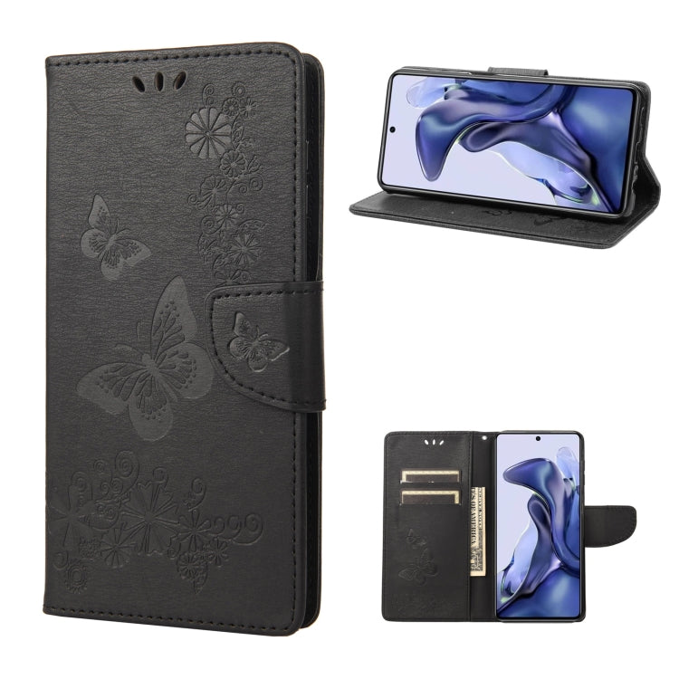 Custodia per cellulare in pelle flip orizzontale goffrata farfalla, For Xiaomi Redmi Note 11 4G / Note 11S, For Xiaomi Poco X4 Pro 5G