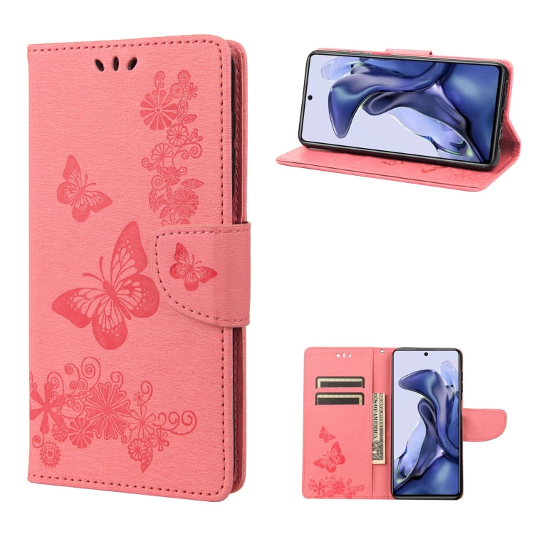 Custodia per cellulare in pelle flip orizzontale goffrata farfalla, For Xiaomi Redmi Note 11 4G / Note 11S, For Xiaomi Poco X4 Pro 5G