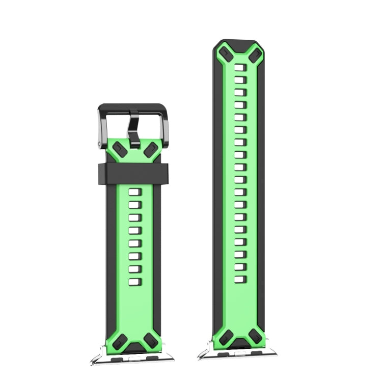 Cinturino in silicone bicolore per Apple Watch Series, 7 41mm / 6&SE&5&4 40mm / 3&2&1 38mm, 7 45mm / 6&SE&5&4 44mm / 3&2&1 42mm