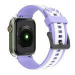 Cinturino in silicone bicolore per Apple Watch Series, 7 41mm / 6&SE&5&4 40mm / 3&2&1 38mm, 7 45mm / 6&SE&5&4 44mm / 3&2&1 42mm
