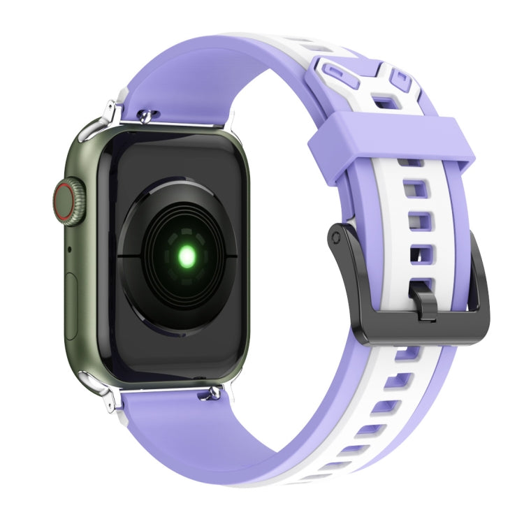 Cinturino in silicone bicolore per Apple Watch Series, 7 41mm / 6&SE&5&4 40mm / 3&2&1 38mm, 7 45mm / 6&SE&5&4 44mm / 3&2&1 42mm
