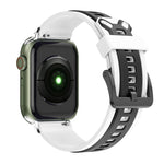 Cinturino in silicone bicolore per Apple Watch Series, 7 41mm / 6&SE&5&4 40mm / 3&2&1 38mm, 7 45mm / 6&SE&5&4 44mm / 3&2&1 42mm