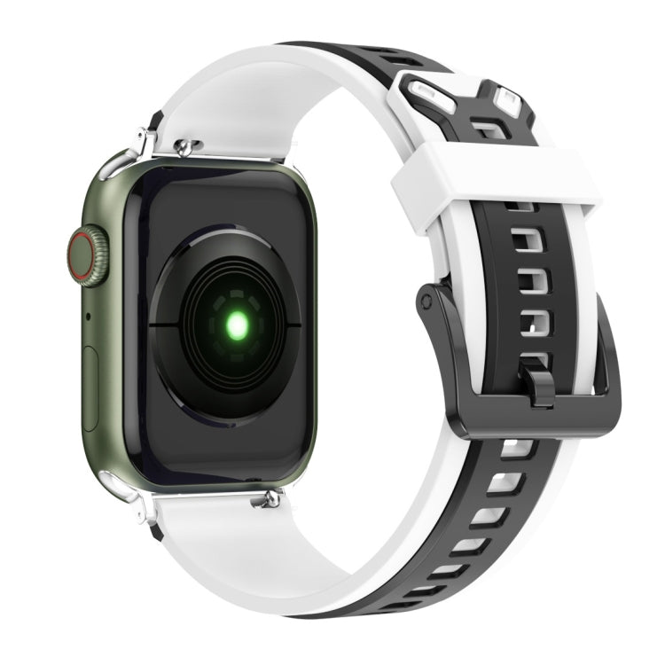 Cinturino in silicone bicolore per Apple Watch Series, 7 41mm / 6&SE&5&4 40mm / 3&2&1 38mm, 7 45mm / 6&SE&5&4 44mm / 3&2&1 42mm