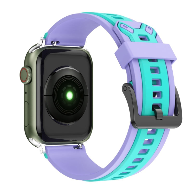 Cinturino in silicone bicolore per Apple Watch Series, 7 41mm / 6&SE&5&4 40mm / 3&2&1 38mm, 7 45mm / 6&SE&5&4 44mm / 3&2&1 42mm