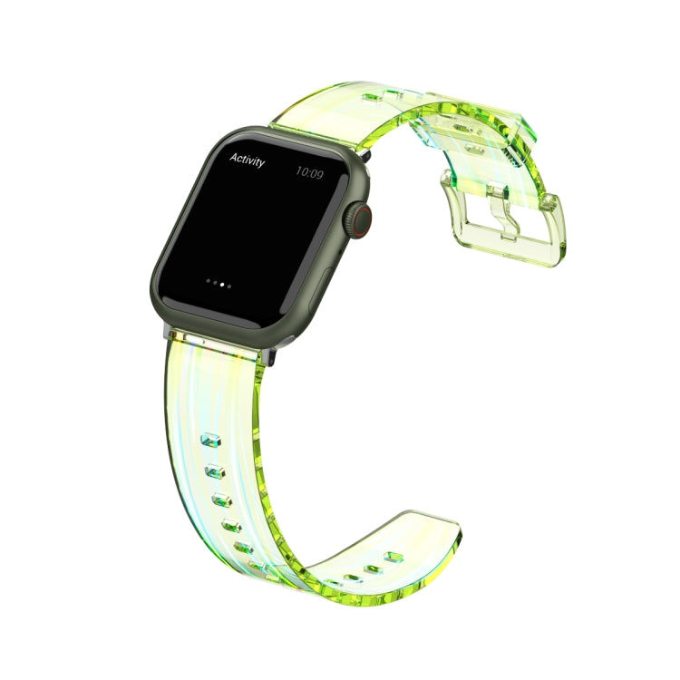 Cinturino in silicone trasparente Aurora per la serie Apple Watch, 7 41mm / 6&SE&5&4 40mm / 3&2&1 38mm, 7 45mm / 6&SE&5&4 44mm / 3&2&1 42mm