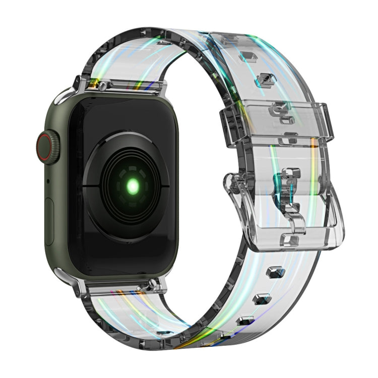 Cinturino in silicone trasparente Aurora per la serie Apple Watch, 7 41mm / 6&SE&5&4 40mm / 3&2&1 38mm, 7 45mm / 6&SE&5&4 44mm / 3&2&1 42mm