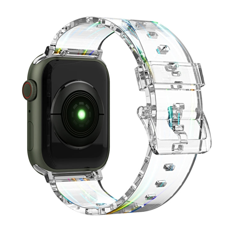Cinturino in silicone trasparente Aurora per la serie Apple Watch, 7 41mm / 6&SE&5&4 40mm / 3&2&1 38mm, 7 45mm / 6&SE&5&4 44mm / 3&2&1 42mm