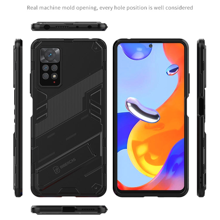 Punk Armor 2 in 1 PC + custodia per telefono antiurto in TPU con supporto invisibile, For Xiaomi Redmi Note 11 Pro 5G Gobal, For Xiaomi Poco M4 Pro 4G, For Xiaomi Poco X4 Pro 5G