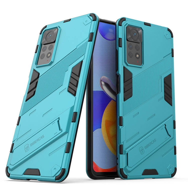 Punk Armor 2 in 1 PC + custodia per telefono antiurto in TPU con supporto invisibile, For Xiaomi Redmi Note 11 Pro 5G Gobal, For Xiaomi Poco M4 Pro 4G, For Xiaomi Poco X4 Pro 5G
