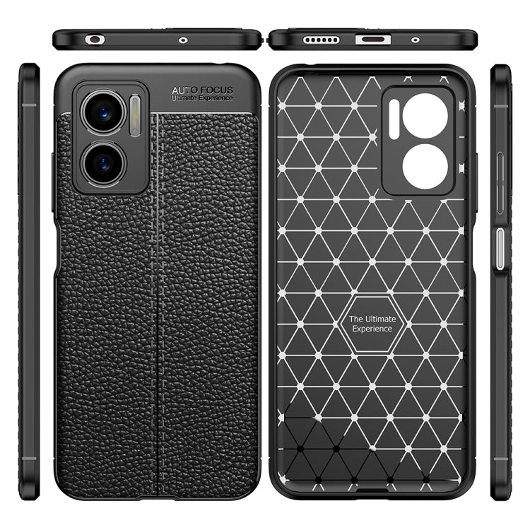 Custodia per telefono antiurto in TPU con texture Litchi, For Samsung Galaxy M23 / F23, For Xiaomi Redmi Note 11E 5G