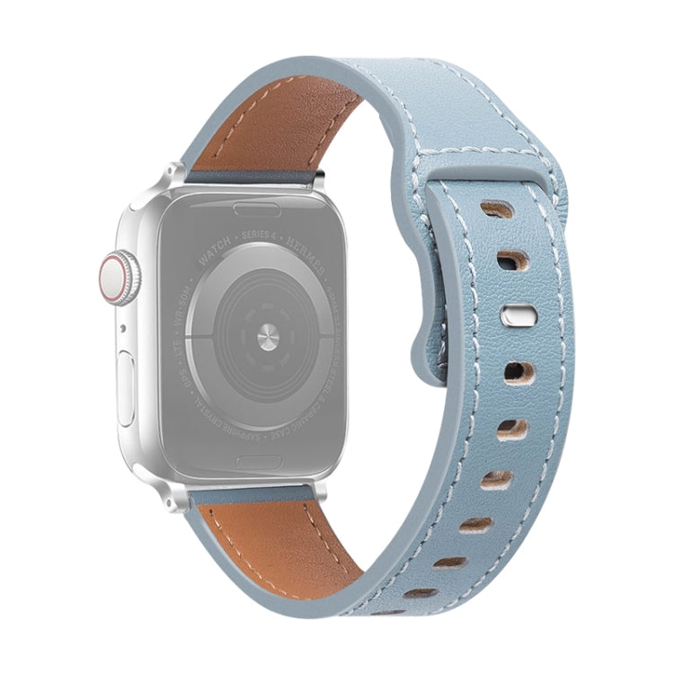 Cinturino in pelle di vacchetta con fibbia a farfalla per Apple Watch Series, 7 41mm / 6&SE&5&4 40mm / 3&2&1 38mm, 7 45mm / 6&SE&5&4 44mm / 3&2&1 42mm