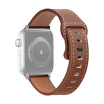 Cinturino in pelle di vacchetta con fibbia a farfalla per Apple Watch Series, 7 41mm / 6&SE&5&4 40mm / 3&2&1 38mm, 7 45mm / 6&SE&5&4 44mm / 3&2&1 42mm