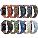 Cinturino in pelle di vacchetta con fibbia a farfalla per Apple Watch Series, 7 41mm / 6&SE&5&4 40mm / 3&2&1 38mm, 7 45mm / 6&SE&5&4 44mm / 3&2&1 42mm