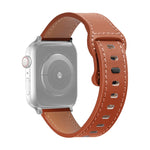 Cinturino in pelle di vacchetta con fibbia a farfalla per Apple Watch Series, 7 41mm / 6&SE&5&4 40mm / 3&2&1 38mm, 7 45mm / 6&SE&5&4 44mm / 3&2&1 42mm