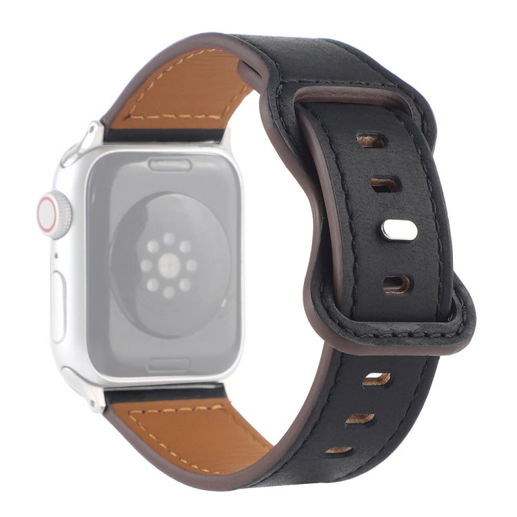 Cinturino con fibbia a farfalla in pelle Crazy Horse per Apple Watch Series, 7 41mm / 6&SE&5&4 40mm / 3&2&1 38mm, 7 45mm / 6&SE&5&4 44mm / 3&2&1 42mm
