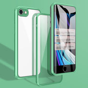 Custodia per telefono in vetro TPU a doppia faccia, For iPhone SE 2022 / SE 2020 / 7 / 8