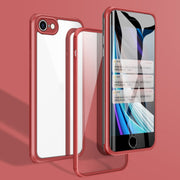 Custodia per telefono in vetro TPU a doppia faccia, For iPhone SE 2022 / SE 2020 / 7 / 8
