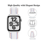 Cinturino in pelle a tre righe per Apple Watch Series, 7 41mm / 6&SE&5&4 40mm / 3&2&1 38mm, 7 45mm / 6&SE&5&4 44mm / 3&2&1 42mm