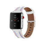Cinturino in pelle a tre righe per Apple Watch Series, 7 41mm / 6&SE&5&4 40mm / 3&2&1 38mm, 7 45mm / 6&SE&5&4 44mm / 3&2&1 42mm