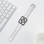 Cinturino in pelle a tre righe per Apple Watch Series, 7 41mm / 6&SE&5&4 40mm / 3&2&1 38mm, 7 45mm / 6&SE&5&4 44mm / 3&2&1 42mm