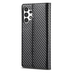 LC.IMEEKE Custodia per telefono in pelle con vibrazione orizzontale in fibra di carbonio, For Samsung Galaxy A13 4G