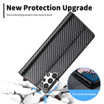 LC.IMEEKE Custodia per telefono in pelle con vibrazione orizzontale in fibra di carbonio, For Samsung Galaxy A13 4G