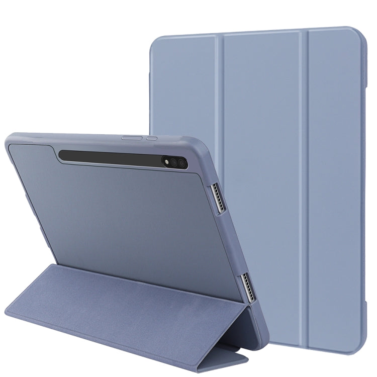 Custodia per tablet in pelle Smart TPU a nido d'ape a 3 pieghe, For Samsung Galaxy Tab S8 / X700, For Samsung Galaxy Tab S8+ / X800, For Samsung Galaxy Tab S8 Ultra / X900
