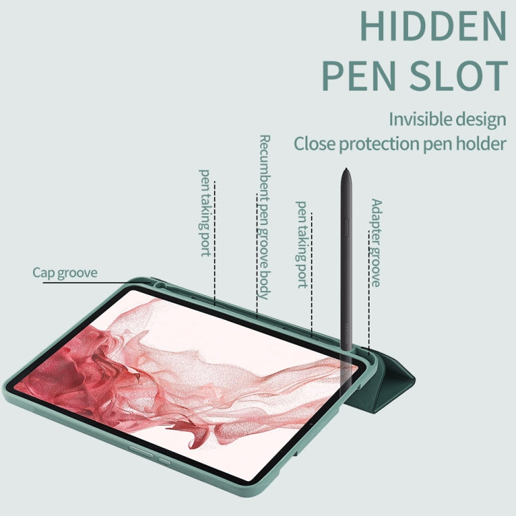 Custodia per tablet in pelle Smart TPU a nido d'ape a 3 pieghe, For Samsung Galaxy Tab S8 / X700, For Samsung Galaxy Tab S8+ / X800, For Samsung Galaxy Tab S8 Ultra / X900