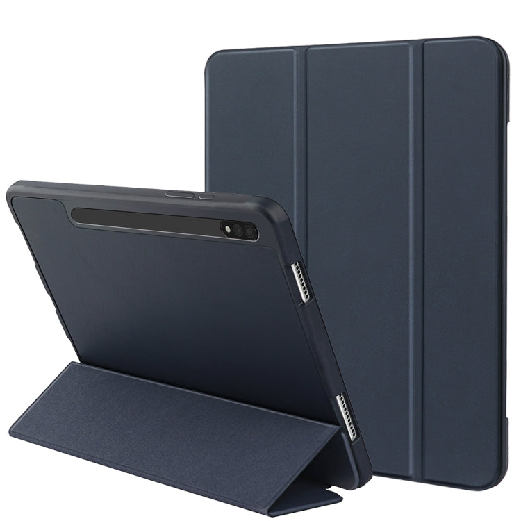 Custodia per tablet in pelle Smart TPU a nido d'ape a 3 pieghe, For Samsung Galaxy Tab S8 / X700, For Samsung Galaxy Tab S8+ / X800, For Samsung Galaxy Tab S8 Ultra / X900