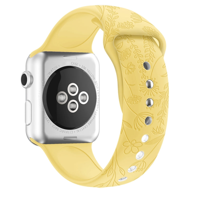 Cinturino in silicone goffrato floreale per Apple Watch