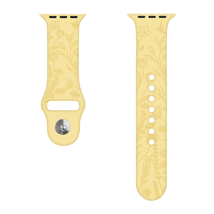 Cinturino in silicone goffrato floreale per Apple Watch