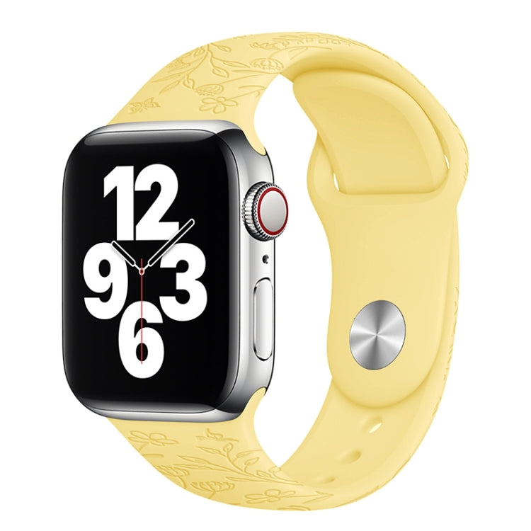 Cinturino in silicone goffrato floreale per Apple Watch