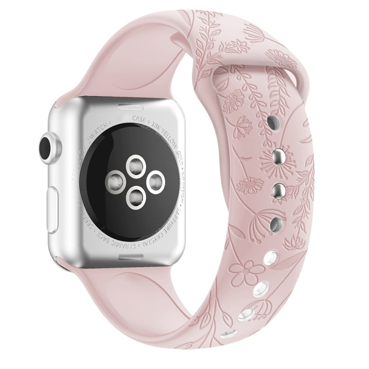 Cinturino in silicone con goffratura floreale Love Butterflies per Apple Watch Series, 7 41mm / 6&SE&5&4 40mm / 3&2&1 38mm, 7 45mm / 6&SE&5&4 44mm / 3&2&1 42mm