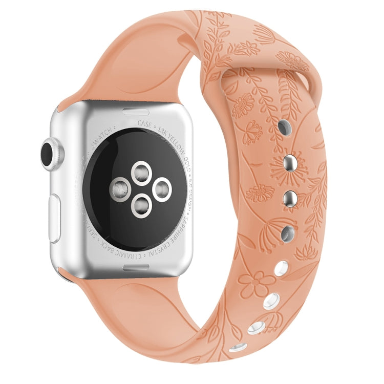 Cinturino in silicone goffrato floreale per Apple Watch