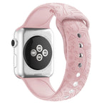 Cinturino in silicone con goffratura fenicottero per la serie Apple Watch, 7 41mm / 6&SE&5&4 40mm / 3&2&1 38mm, 7 45mm / 6&SE&5&4 44mm / 3&2&1 42mm
