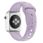 Cinturino in silicone con goffratura quadrifoglio per Apple Watch Series, 7 41mm / 6&SE&5&4 40mm / 3&2&1 38mm, 7 45mm / 6&SE&5&4 44mm / 3&2&1 42mm