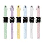 Cinturino in silicone con goffratura quadrifoglio per Apple Watch Series, 7 41mm / 6&SE&5&4 40mm / 3&2&1 38mm, 7 45mm / 6&SE&5&4 44mm / 3&2&1 42mm
