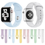 Cinturino in silicone con goffratura quadrifoglio per Apple Watch Series, 7 41mm / 6&SE&5&4 40mm / 3&2&1 38mm, 7 45mm / 6&SE&5&4 44mm / 3&2&1 42mm
