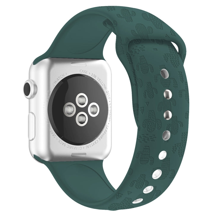 Cinturino in silicone con goffratura cactus per la serie Apple Watch, 7 41mm / 6&SE&5&4 40mm / 3&2&1 38mm, 7 45mm / 6&SE&5&4 44mm / 3&2&1 42mm
