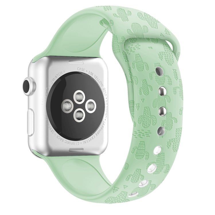Cinturino in silicone con goffratura cactus per la serie Apple Watch, 7 41mm / 6&SE&5&4 40mm / 3&2&1 38mm, 7 45mm / 6&SE&5&4 44mm / 3&2&1 42mm