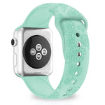 Cinturino in silicone con goffratura girasole per la serie Apple Watch, 7 41mm / 6&SE&5&4 40mm / 3&2&1 38mm, 7 45mm / 6&SE&5&4 44mm / 3&2&1 42mm