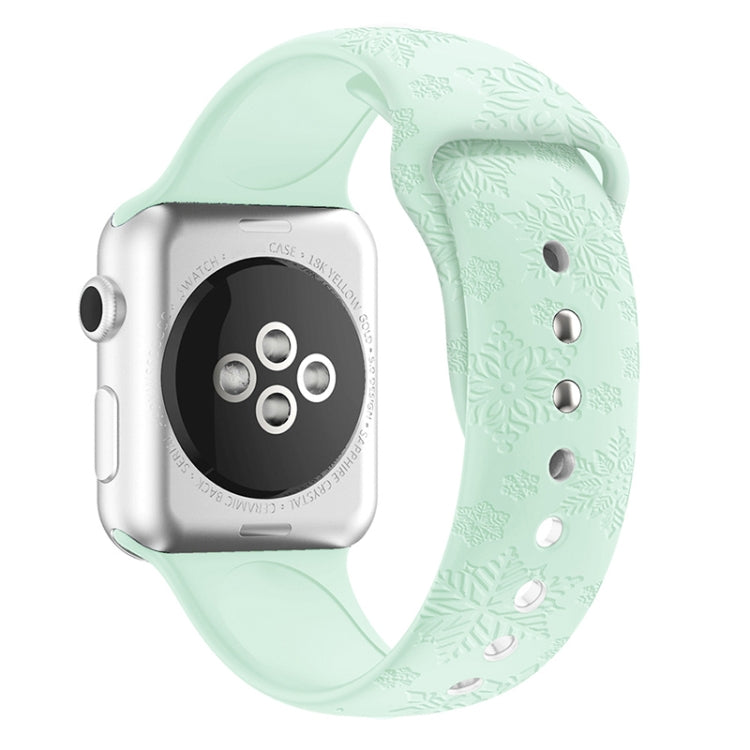 Cinturino in silicone con goffratura fiocco di neve per la serie Apple Watch, 7 41mm / 6&SE&5&4 40mm / 3&2&1 38mm, 7 45mm / 6&SE&5&4 44mm / 3&2&1 42mm