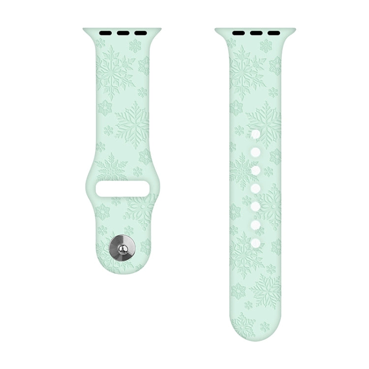 Cinturino in silicone con goffratura fiocco di neve per la serie Apple Watch, 7 41mm / 6&SE&5&4 40mm / 3&2&1 38mm, 7 45mm / 6&SE&5&4 44mm / 3&2&1 42mm