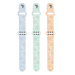 Cinturino in silicone con goffratura fiocco di neve per la serie Apple Watch, 7 41mm / 6&SE&5&4 40mm / 3&2&1 38mm, 7 45mm / 6&SE&5&4 44mm / 3&2&1 42mm