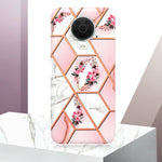 Custodia per telefono antiurto in TPU con motivo floreale in marmo con giunzione galvanica, For Nokia G10 / G20, For Nokia G21 / G11, For OPPO Realme 9 Pro+ 5G, For OPPO Realme 9 Pro 5G, For OPPO Realme 9i / A36/A96 4G, For Samsung Galaxy A13 4G