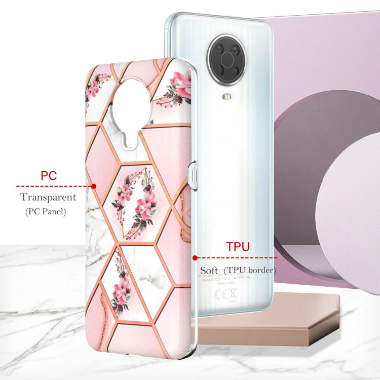 Custodia per telefono antiurto in TPU con motivo floreale in marmo con giunzione galvanica, For Nokia G10 / G20, For Nokia G21 / G11, For OPPO Realme 9 Pro+ 5G, For OPPO Realme 9 Pro 5G, For OPPO Realme 9i / A36/A96 4G, For Samsung Galaxy A13 4G
